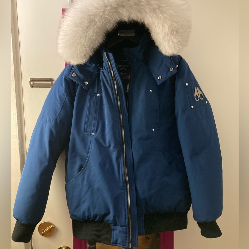 like new Moose knuckles Canada cold bomber jacket size boys XL but fit X…